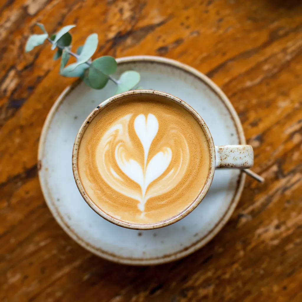 A flat white with latte art